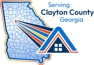 Map showing the location of Clayton County within the state of Georgia